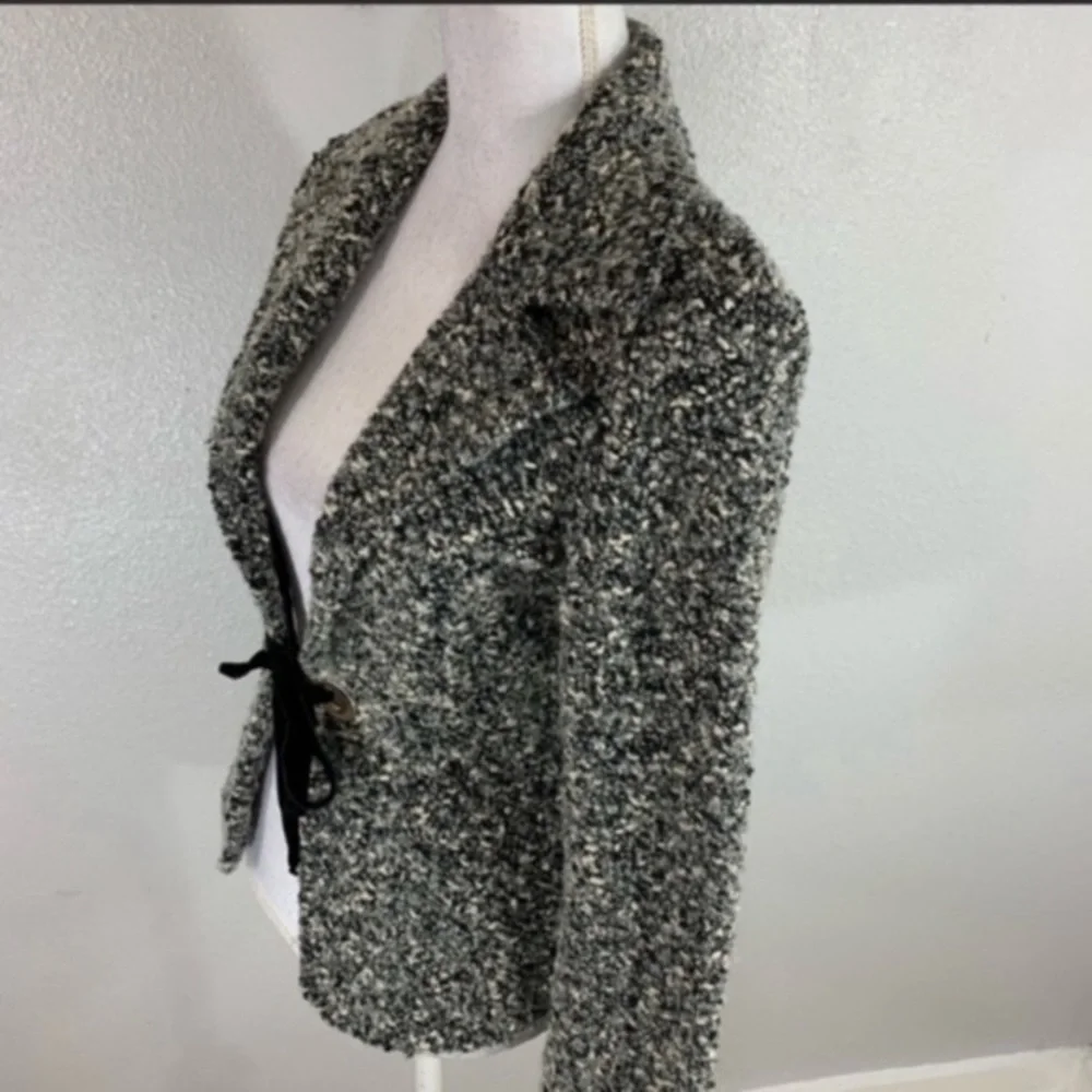 Classiques Entier black gray white wool tie jacket